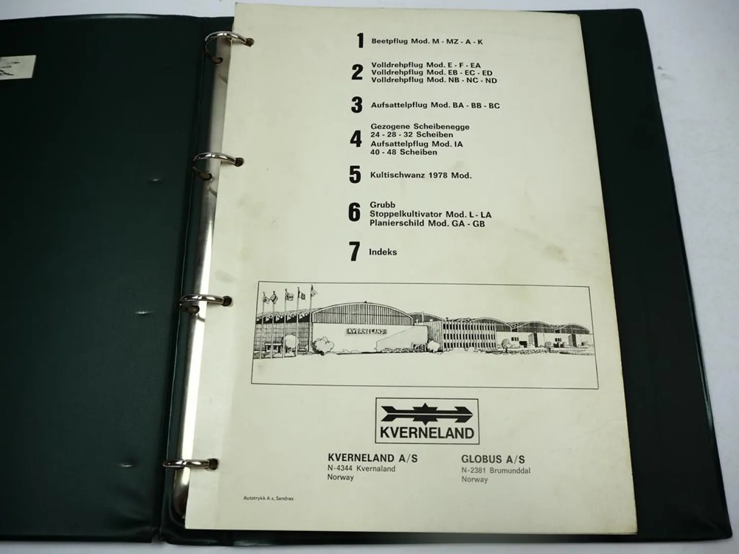 Kverneland Beetpflug Volldrehpflug Aufsattelpflug Egge Ersatzteilkatalog 1984