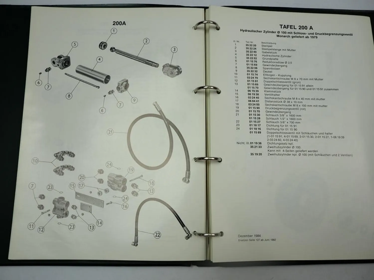 Kverneland Beetpflug Volldrehpflug Aufsattelpflug Egge Ersatzteilkatalog 1984