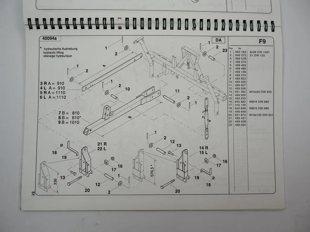 Kverneland DA S L Typ 443 Drillmaschine Ersatzteilliste Spare Parts List 2000