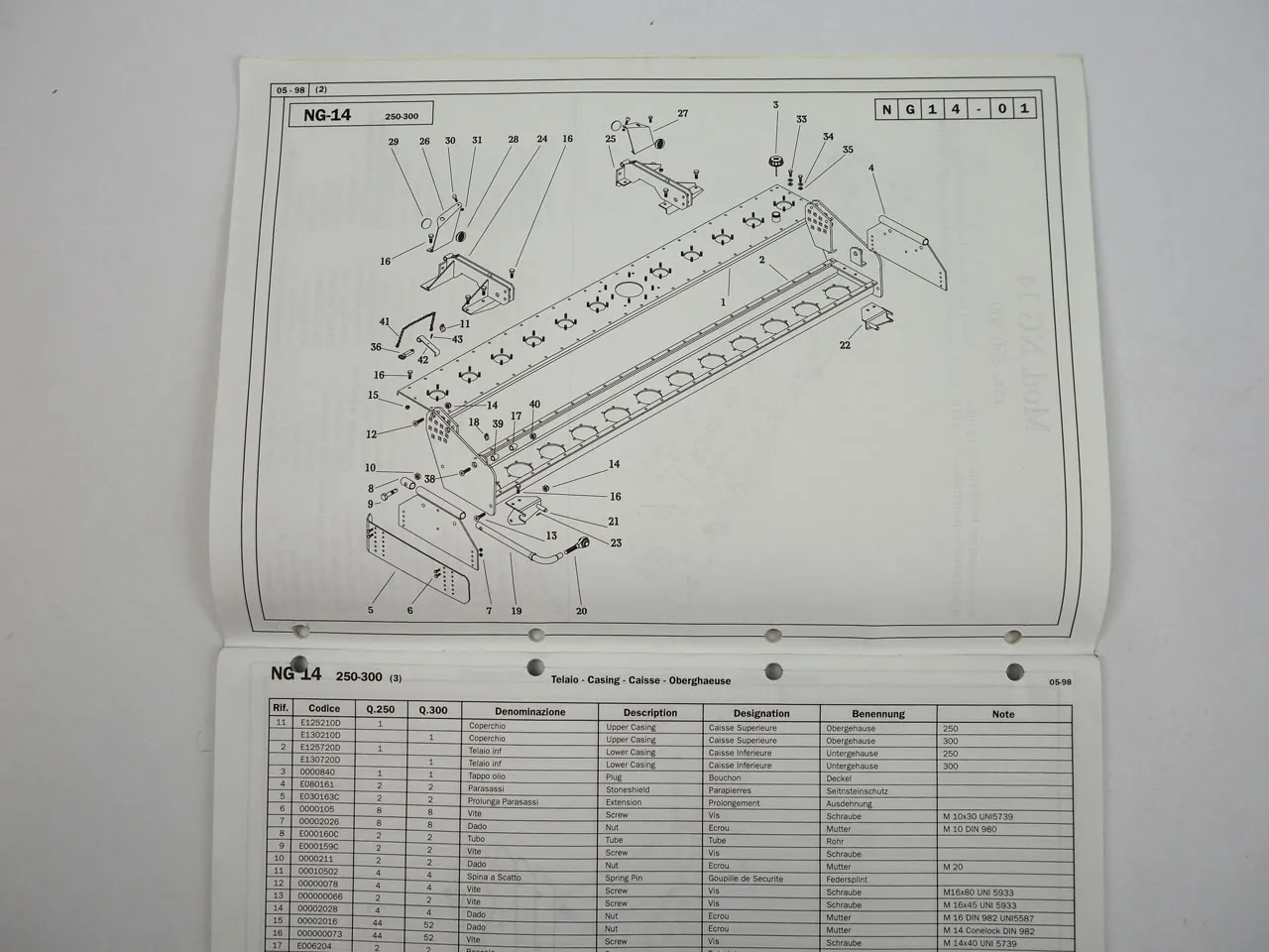 Kverneland NG14 Kreiselegge 250 300 cm Ersatzteilliste Spare Parts List 1998