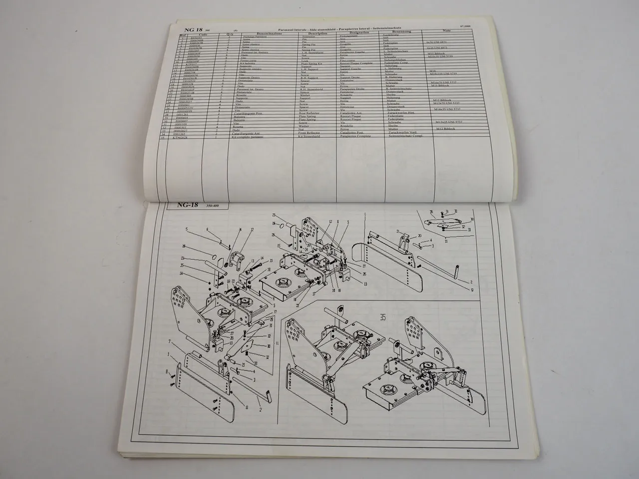 Kverneland NG18 Kreiselegge 300 350 400 cm Ersatzteilliste Spare Parts List 2000