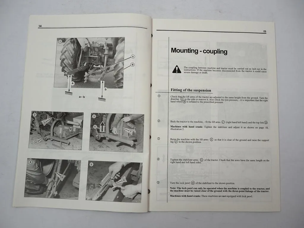 Kverneland Taarup 224 225 226 227 Disc Mower Operators Manual Spare Parts List