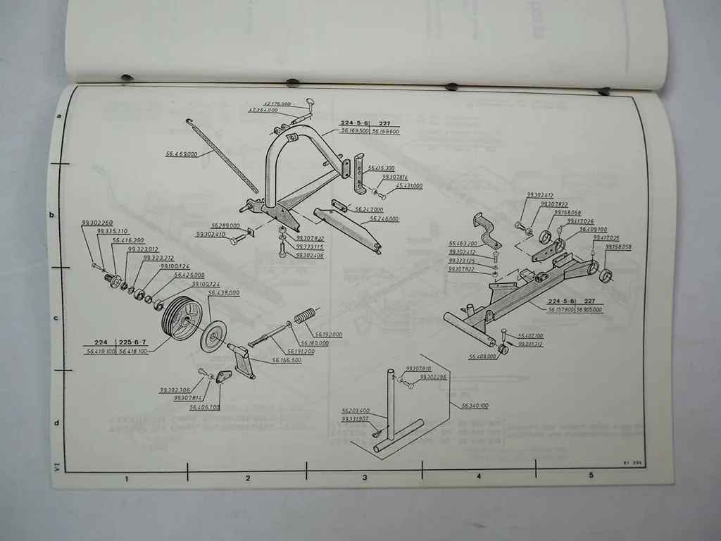 Kverneland Taarup 224 225 226 227 Disc Mower Operators Manual Spare Parts List