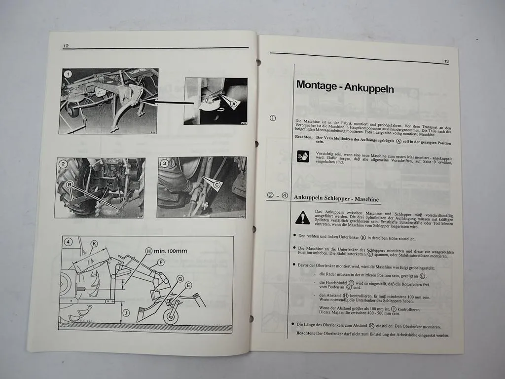 Kverneland Taarup 744 746 Heuwender Betriebsanleitung Ersatzteilliste
