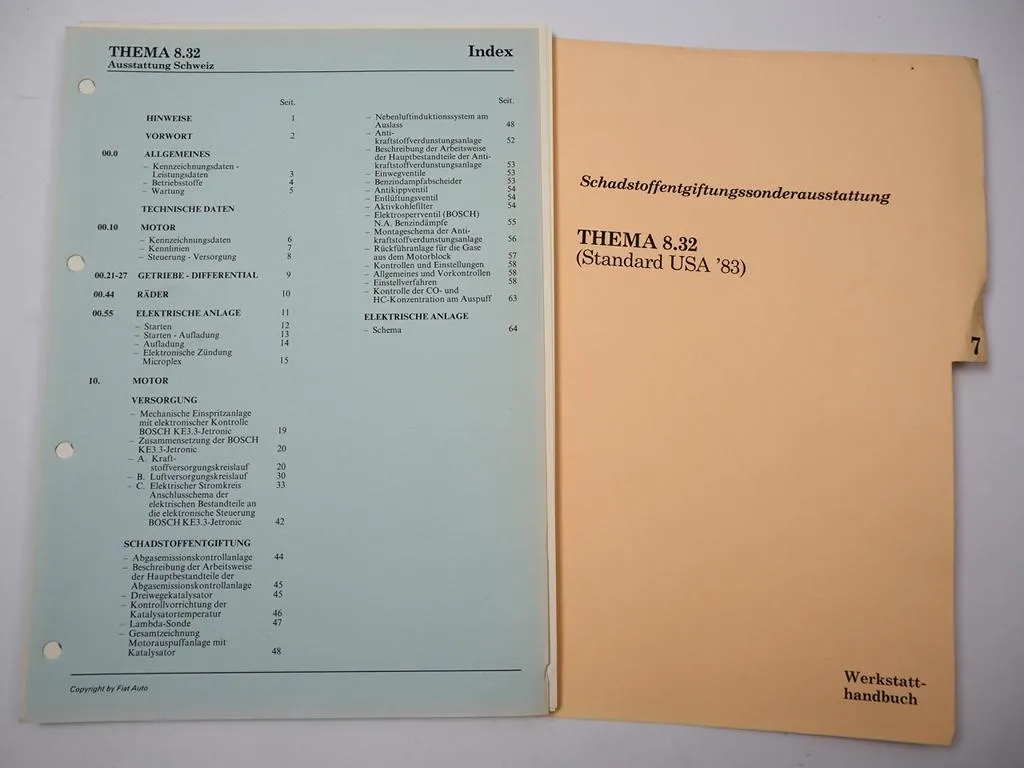 Lancia Thema 8.32 MPI KE3.3 Jetronic Reparatur Werkstatthandbuch Ausf. Schweiz