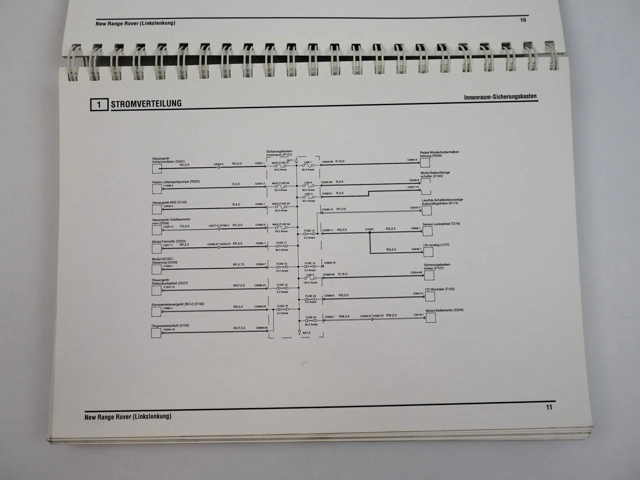 Land Rover New Range Rover 2001 Elektrische Schaltpläne