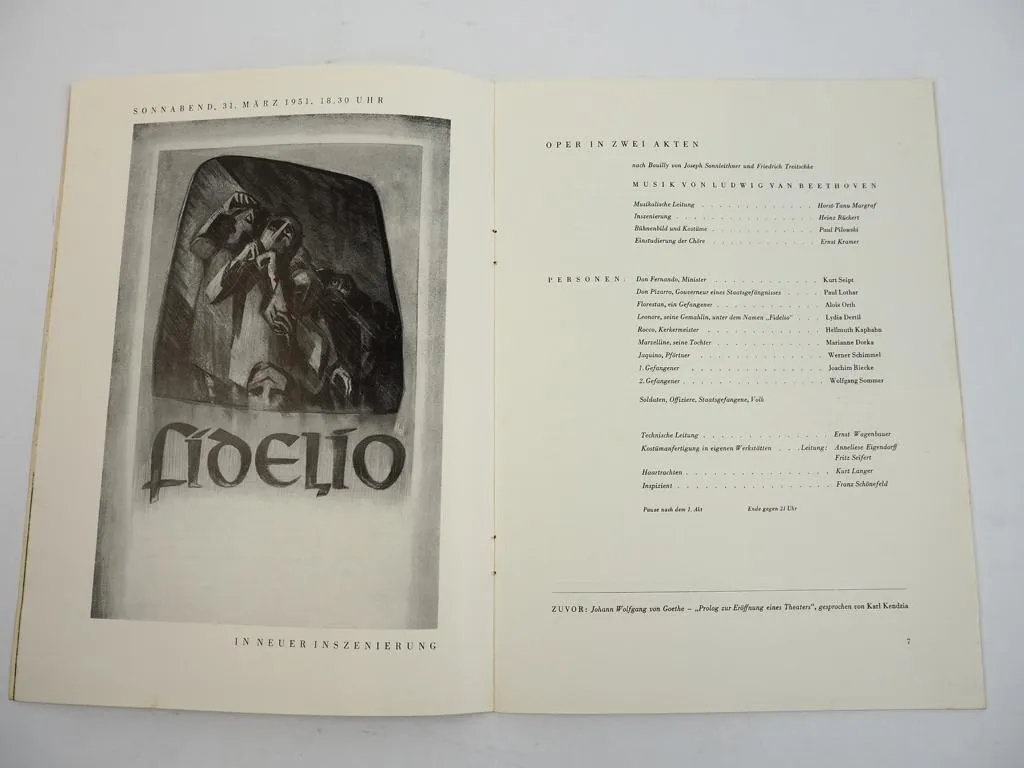 Landestheater Sachsen Anhalt Festprogramm zur Eröffnung 1951 Halle Saale