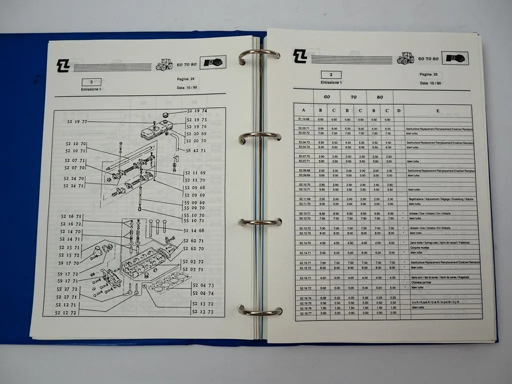 Landini 5860 - 8860 5870 - 8870 6880 - 9880 Schlepper Richtzeiten Reparatur 1990