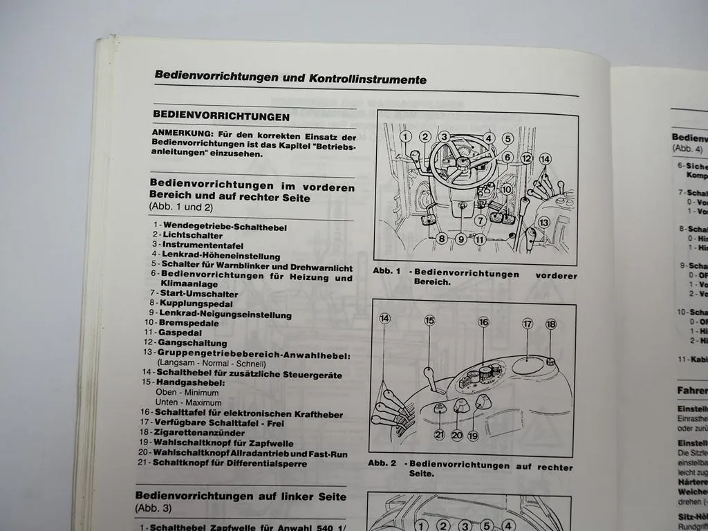 Landini Globus 50 60 70 Top Techno Schlepper Betriebsanleitung 1997