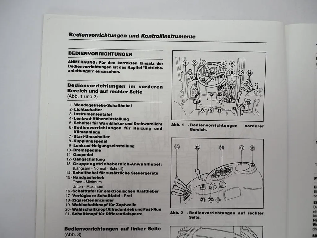 Landini Globus 50 60 70 Top Techno Schlepper Betriebsanleitung 1998