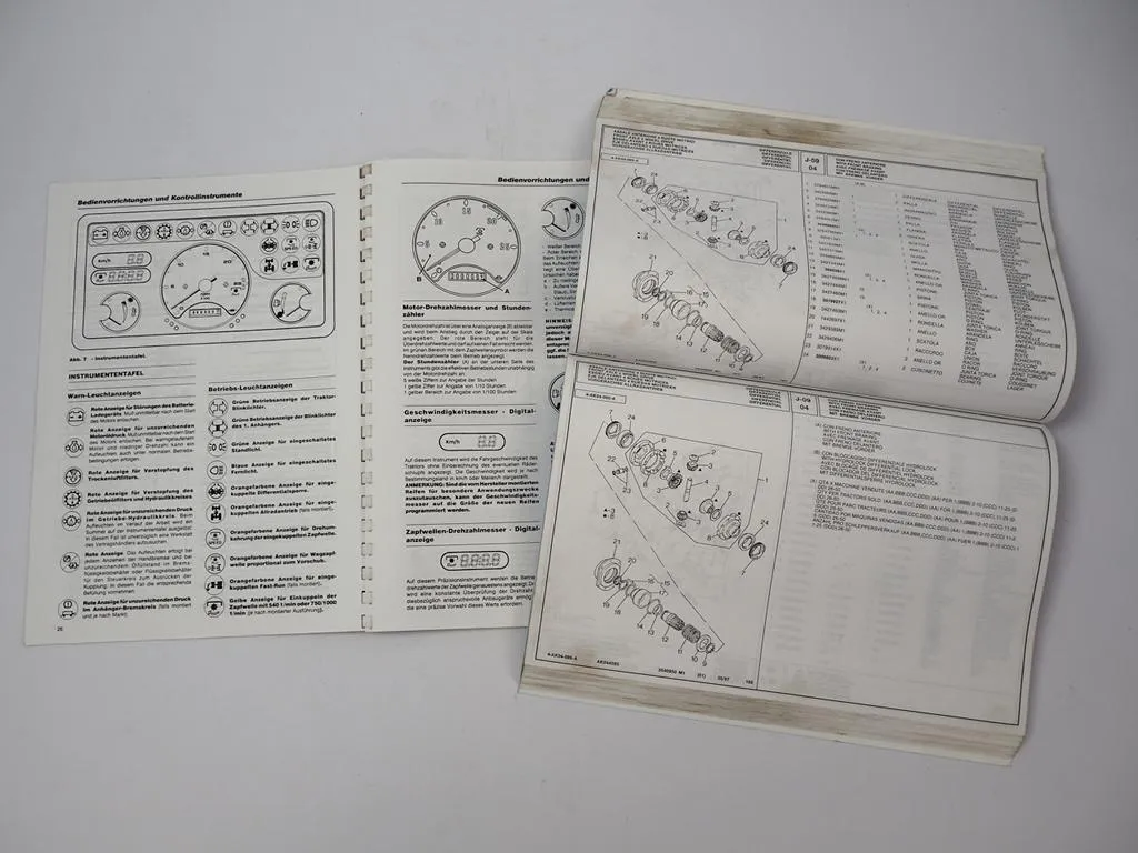 Landini Globus 70 Schlepper Betriebsanleitung Ersatzteilliste 1997