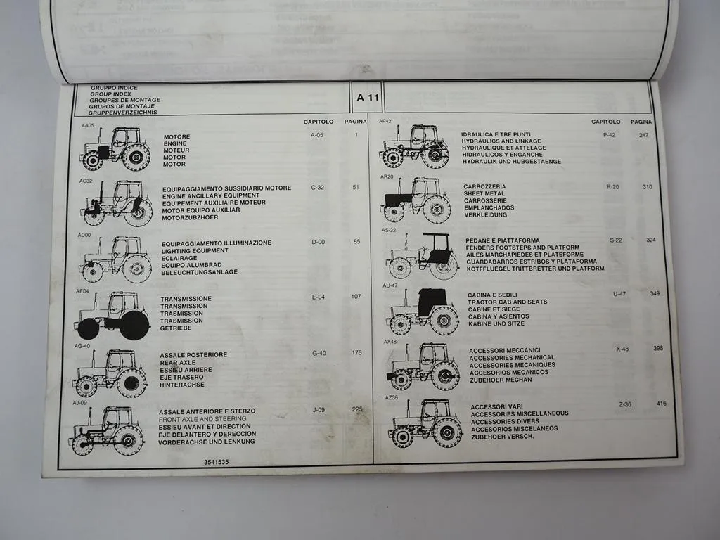 Landini Legend 165 Schlepper Ersatzteilliste Pieces Rechange Pezzi Ricambio 1998