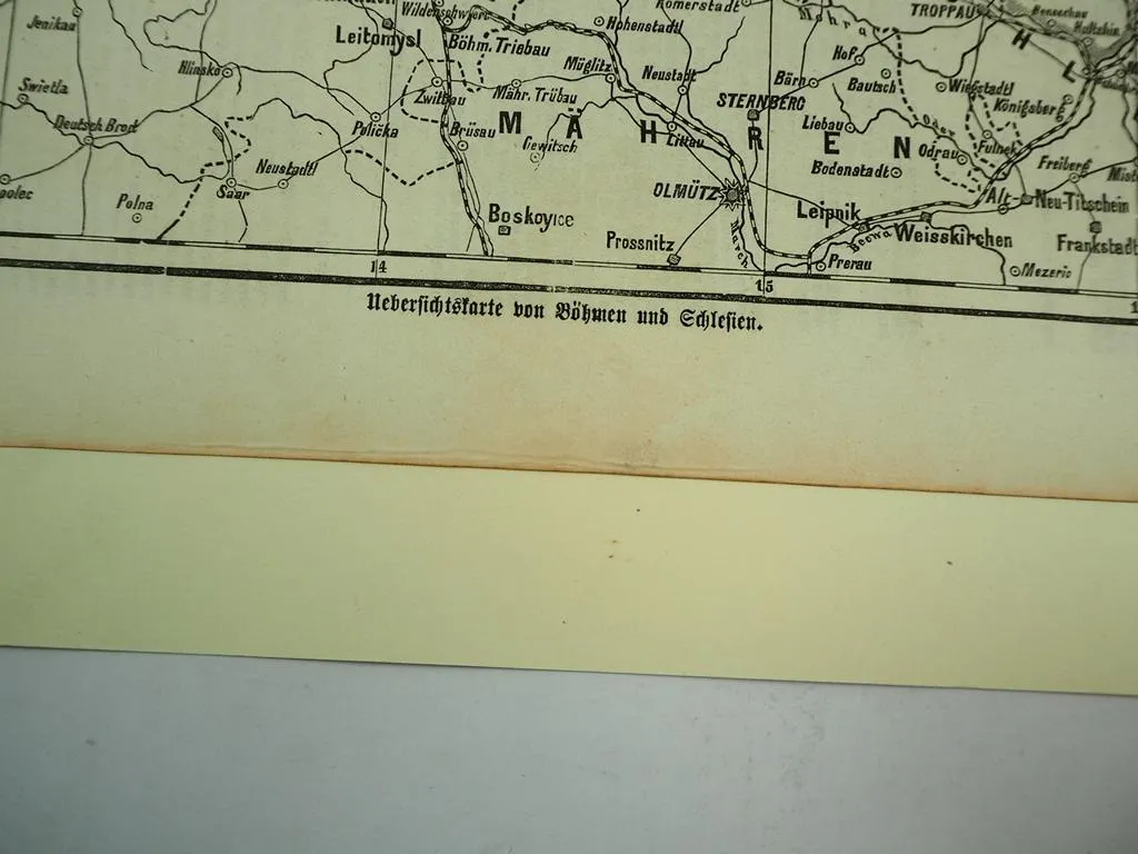 Landkarte Übersichtkarte Böhmen und Schlesien aus illustr. Zeitung 1866