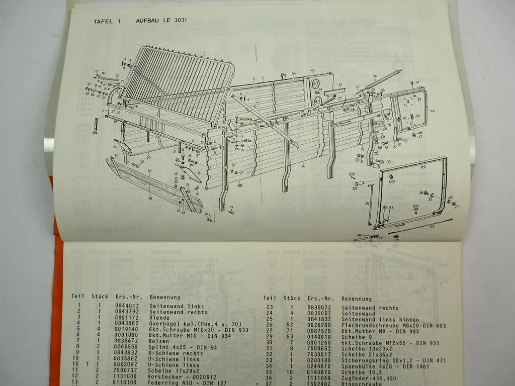 Landsberg LE 3031 3531 Erntewagen Ersatzteilliste 1982