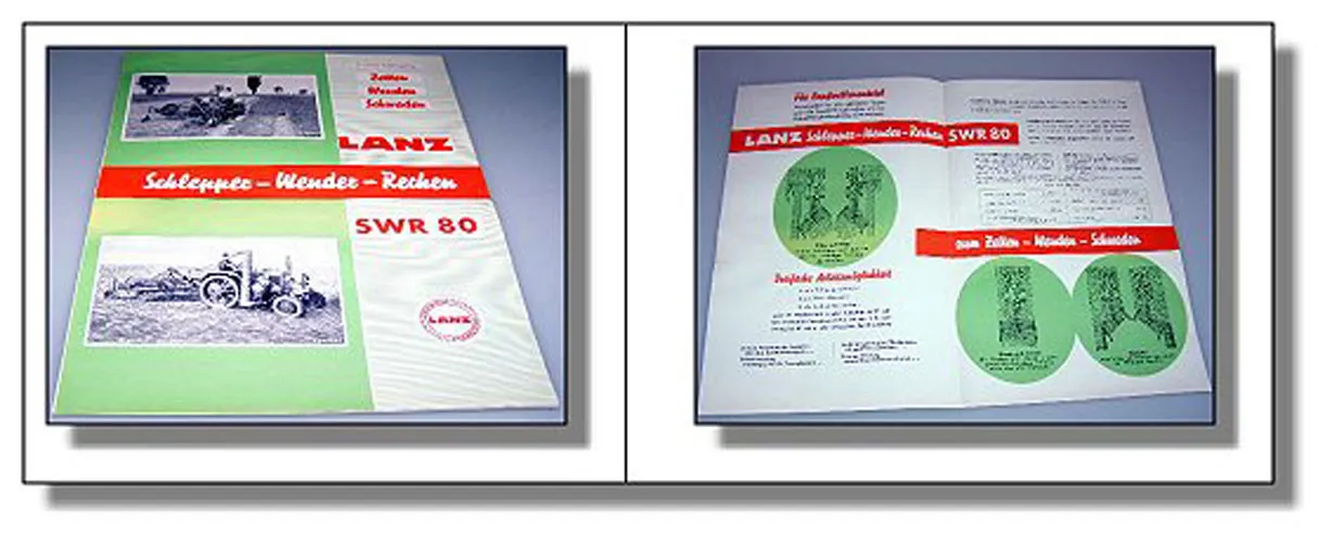 Lanz 7 original Prospekte ca 1950 Wender Rechen Binder Heinrich Lanz Mannheim