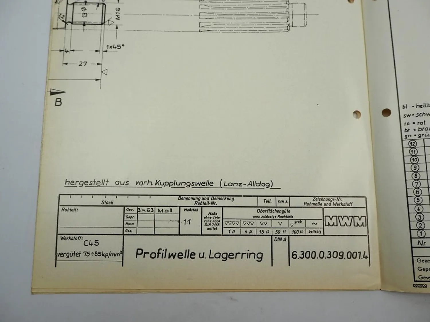 Lanz Alldog A1315 Geräteträger Einbauanleitung für Dieselmotor MWM AKD10Z 1962