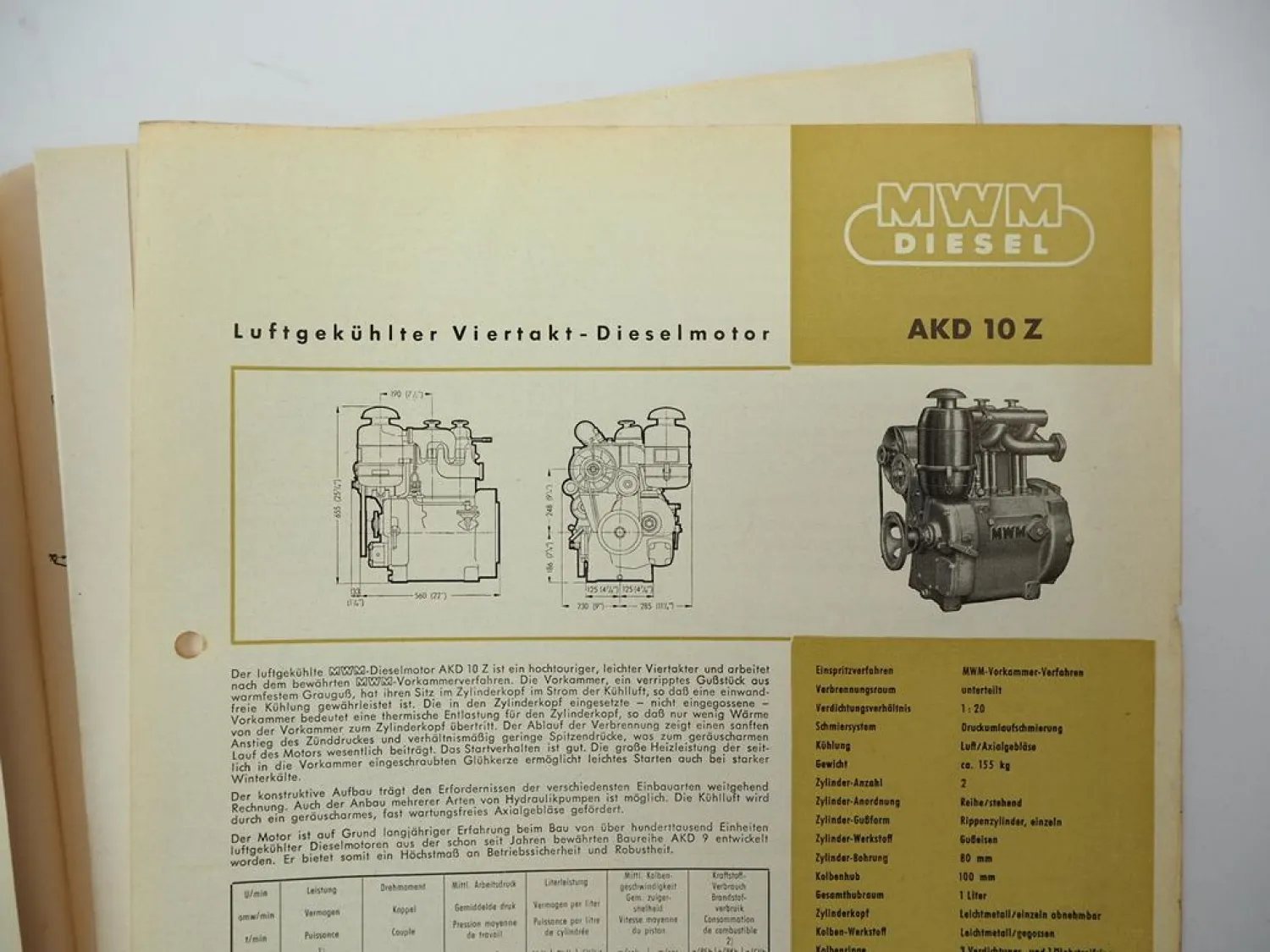 Lanz Alldog A1315 Geräteträger mit Dieselmotor MWM AKD10Z Foto Einbau 1962