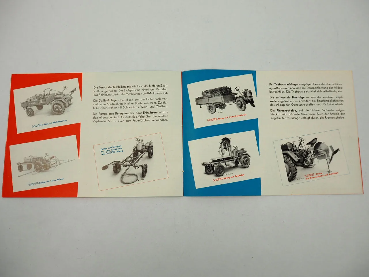 Lanz Alldog mit Anbaugeräten Prospekt 05/1954