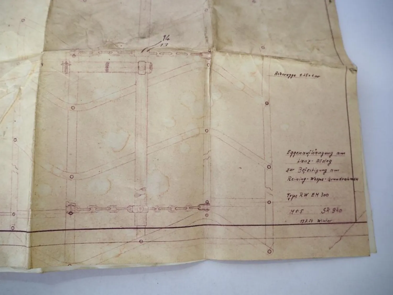Lanz Alldog Reining Wespe Anbaugerät Prospekt Preisliste Techn. Zeichnung 1955