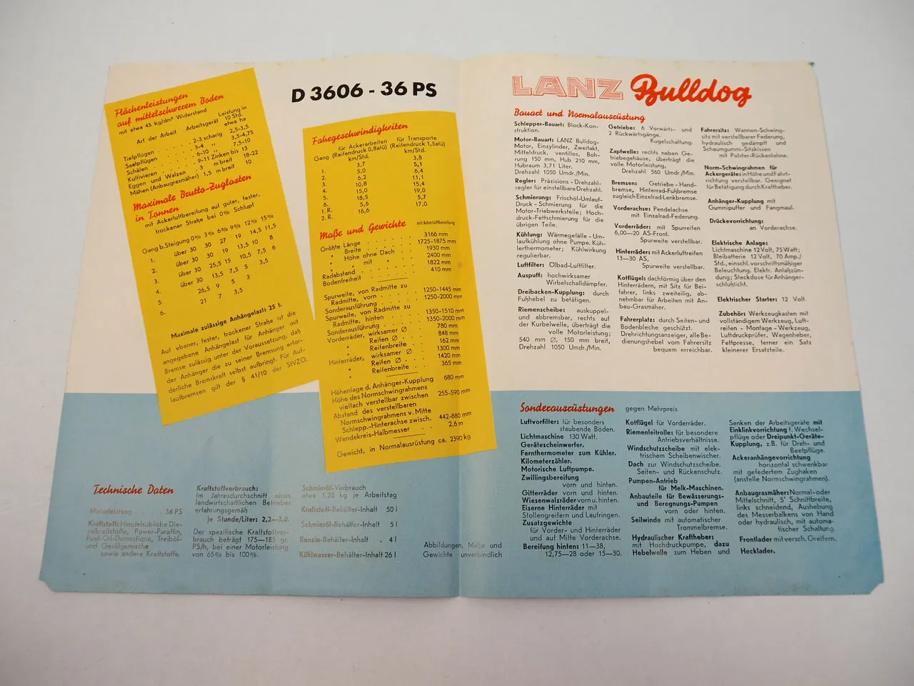 Lanz D 3606 36 PS Bulldog Prospekt 1954