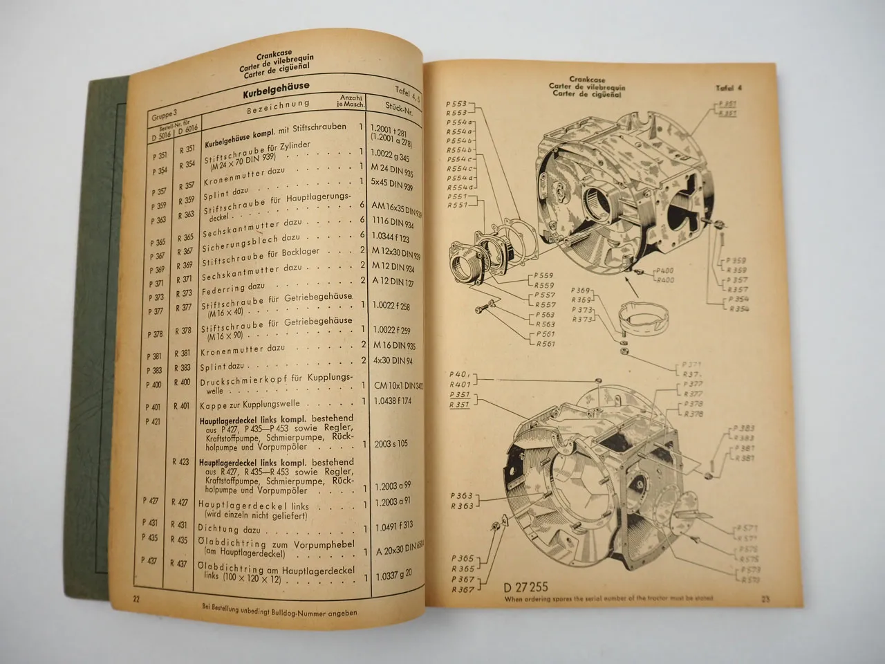 Lanz D 5016 6016 Ersatzteilliste 1956 Dieselschlepper mit 50PS 60PS