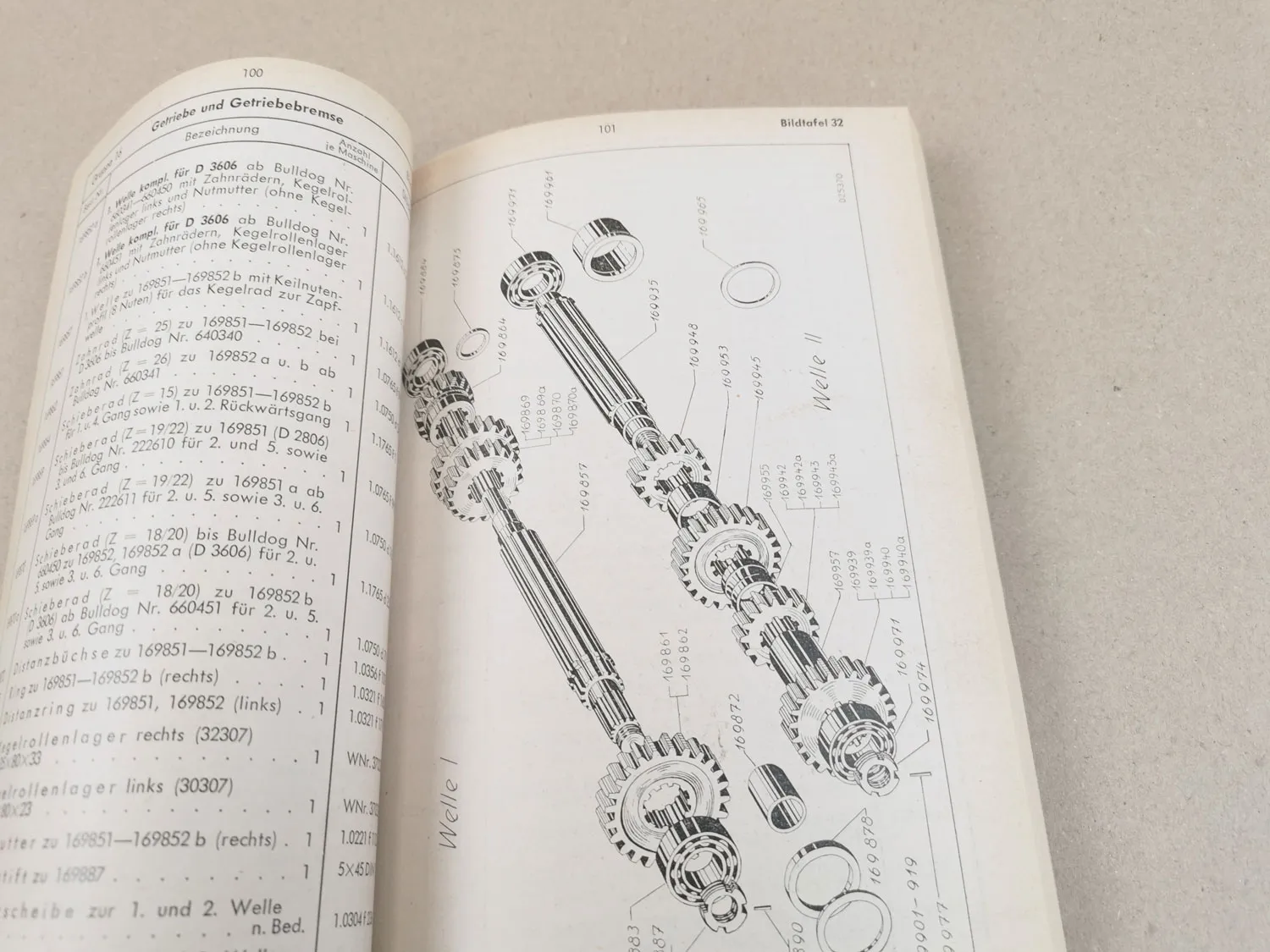 Lanz D2806 D3606 Bulldog Ersatzteilliste 28 PS / 36 PS Ausgabe 1954