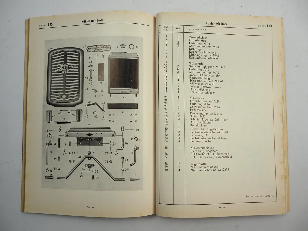 Lanz Hela D112 Schlepper Bedienungsanleitung Ersatzteilliste 1950er Jahre