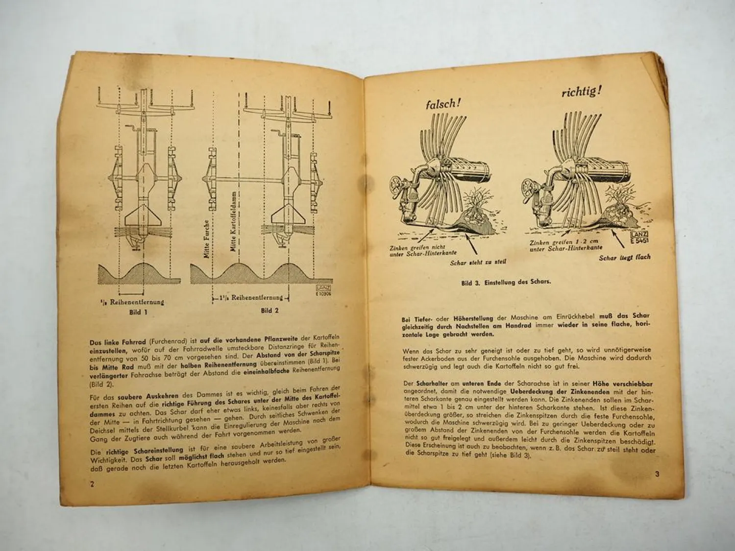 Lanz LK20 Kartoffelroder Betriebsanleitung Ersatzteilliste 1945 Original