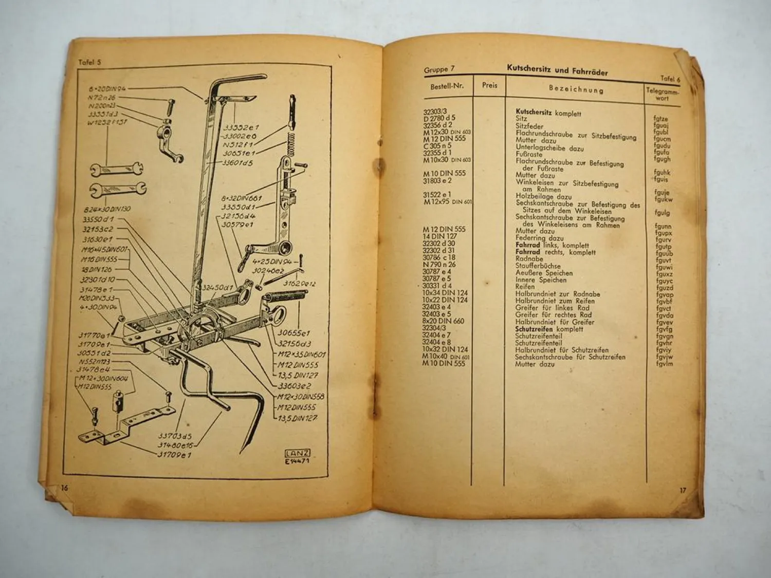 Lanz LK20 Kartoffelroder Betriebsanleitung Ersatzteilliste 1945 Original