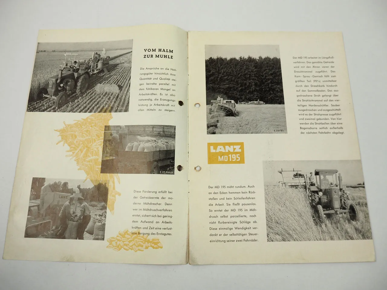 Lanz MD195 Mähdrescher Prospekt 1955