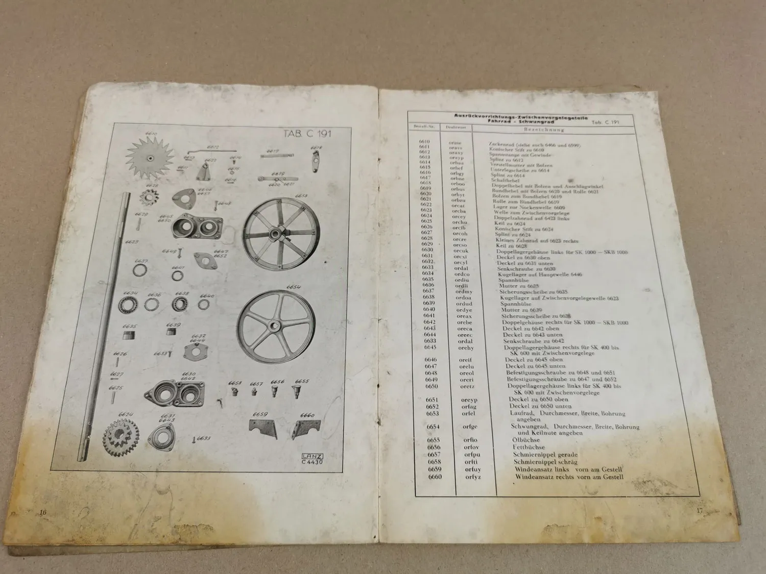 Lanz SK400 bis SK1000 SKB1000 Langstroh Presse Ersatzteilliste ca 1940