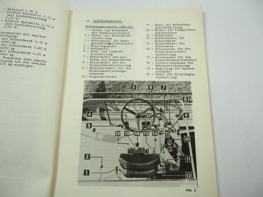 Laverda M112 Mähdrescher Betriebsanleitung Bedienungsanleitung 1977