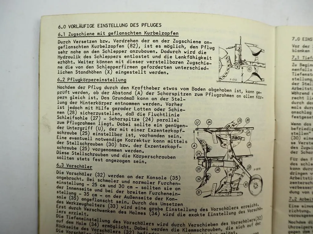 Lemken Leicht Opal Anbau Volldrehpflug Betriebsanleitung Ersatzteilliste