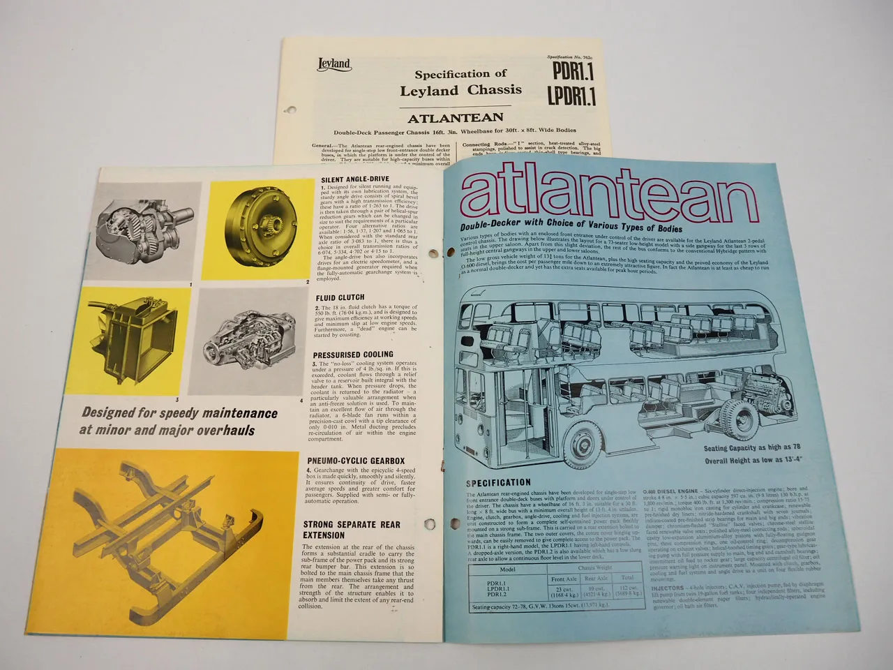 Leyland Atlantean PDR LPDR PDR 1.1 1.2 double decker chassis brochure 1967