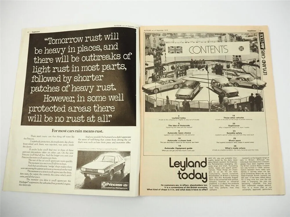 Leyland Cars Autocar magazine Mini Allegro Dolomite Princess Triumph Rover 1976