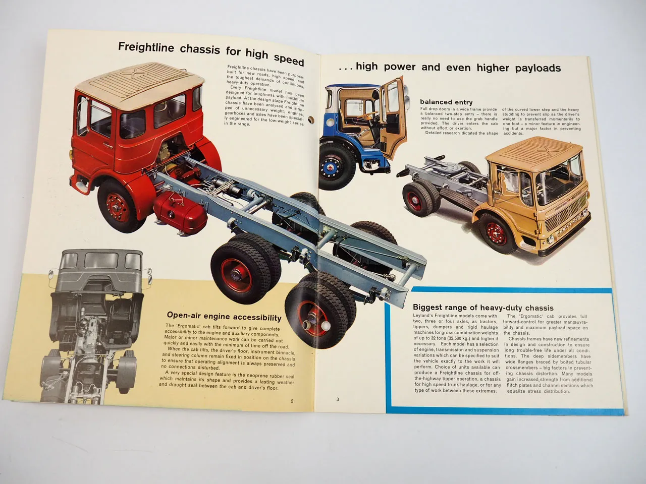 Leyland Freightline truck models with ergomatic cab brochure 1966 Prospekt