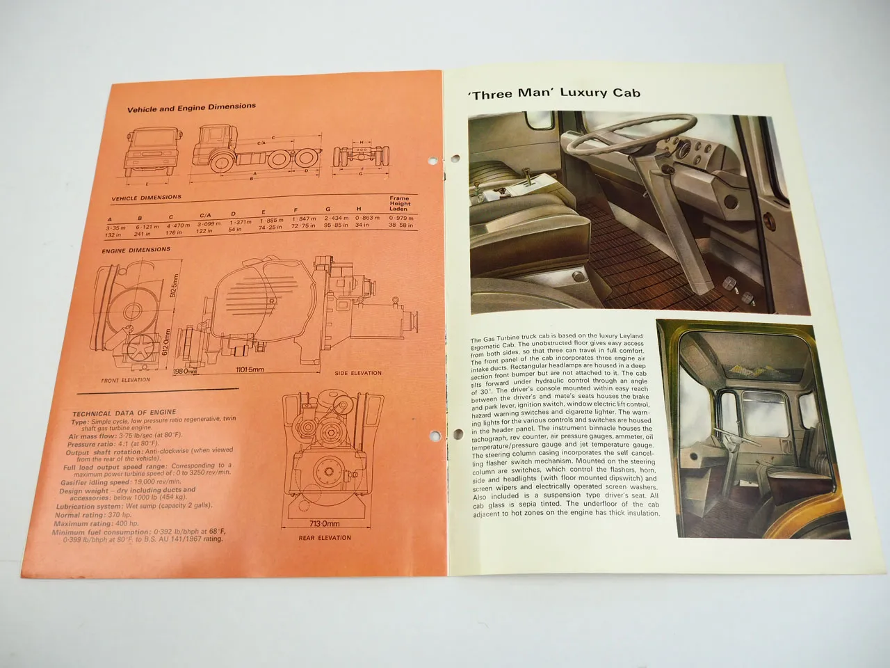Leyland Gas Turbine Truck 350 400 hp brochure 1966