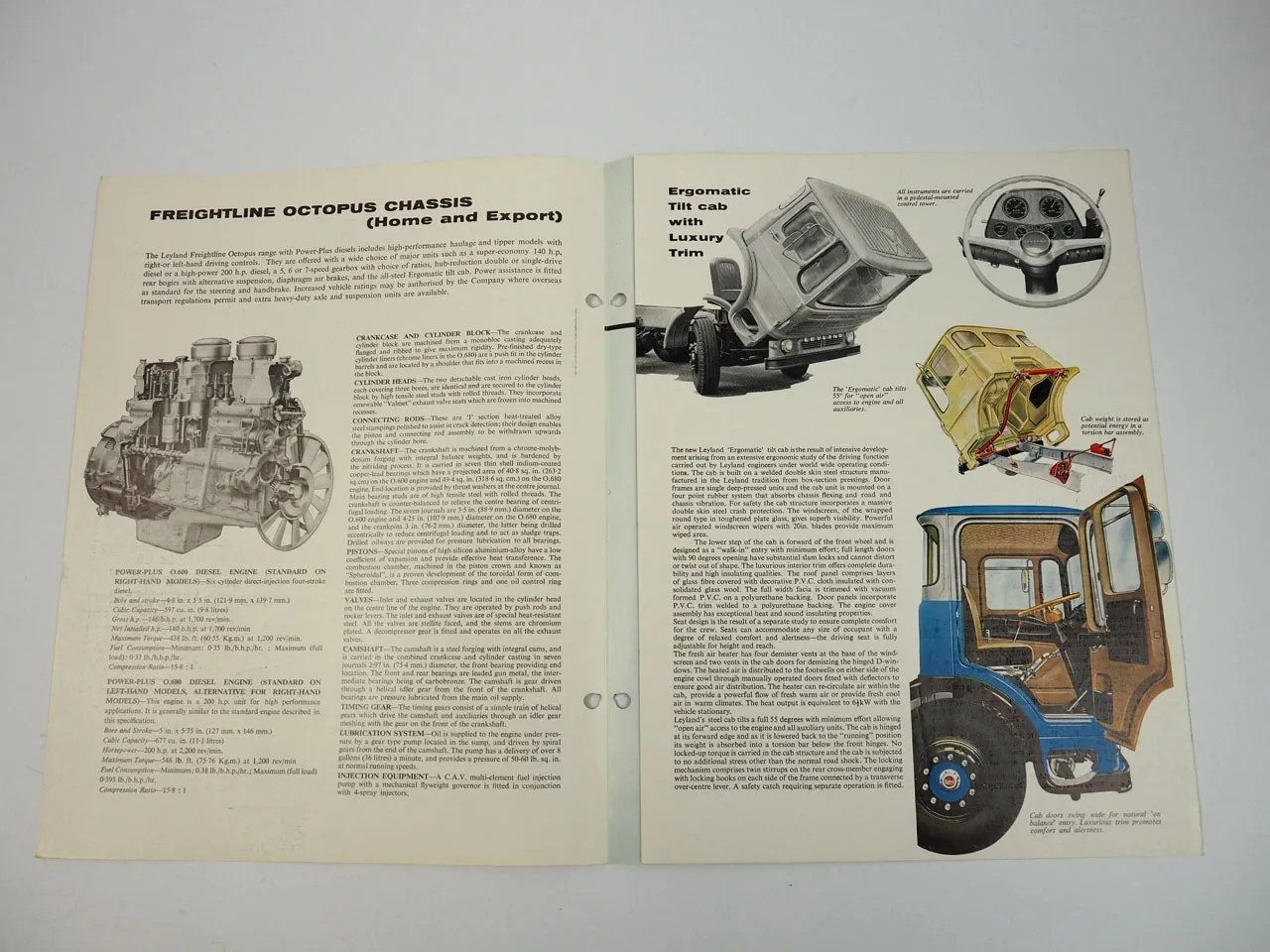 Leyland Octopus 240T 260T Freightline range truck power plus brochure 1965