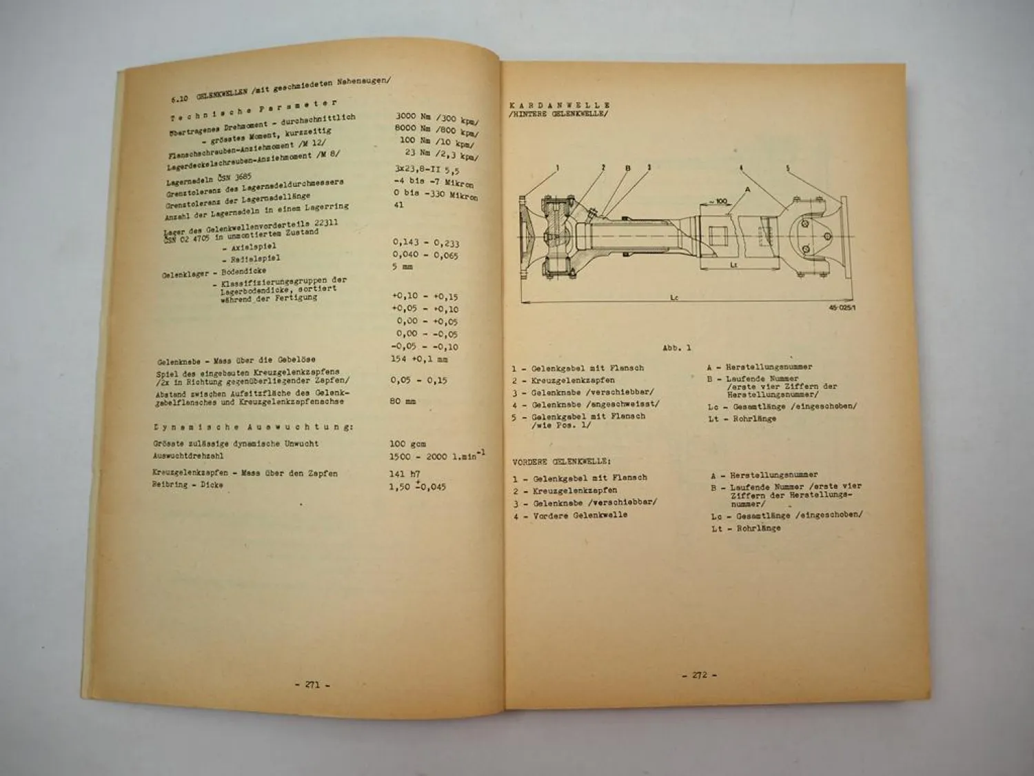 Liaz MT 100 Werkstatthandbuch Hinterachse Vorderachse Antrieb 1983