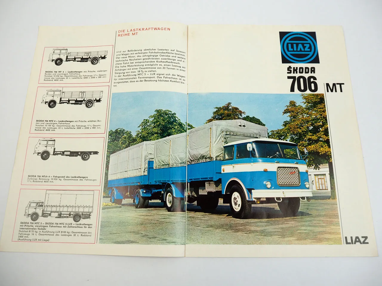 LIAZ Skoda 706 Pritschenkraftwagen Kipper Sattelzugmaschinen LKW Prospekt