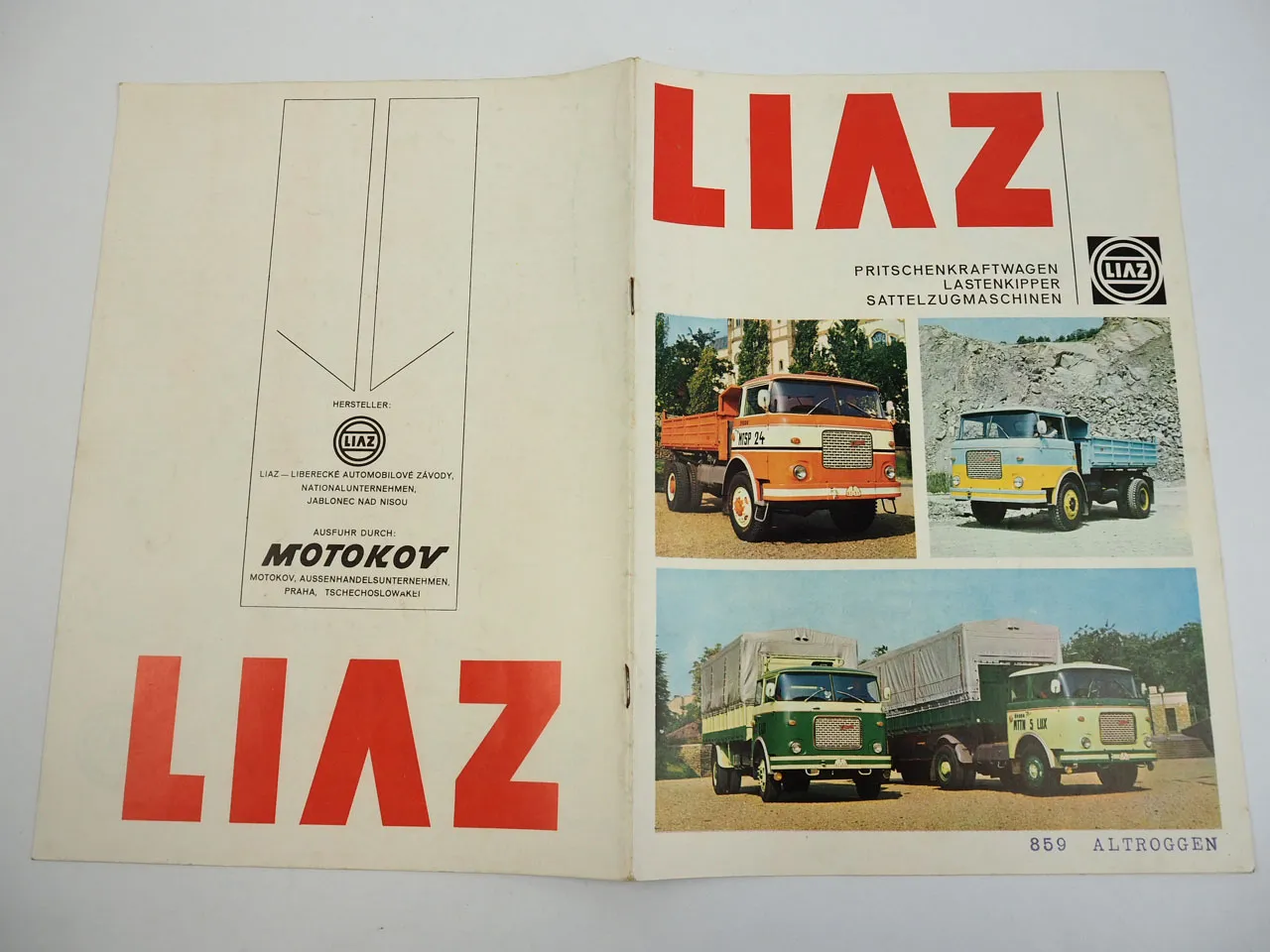 LIAZ Skoda 706 Pritschenkraftwagen Kipper Sattelzugmaschinen LKW Prospekt