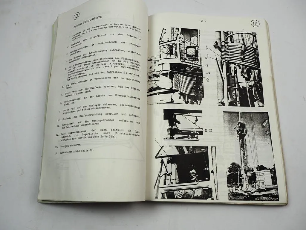 Liebherr 20K Turmdrehkran Betriebsanleitung Wartung Instandhaltung 1987