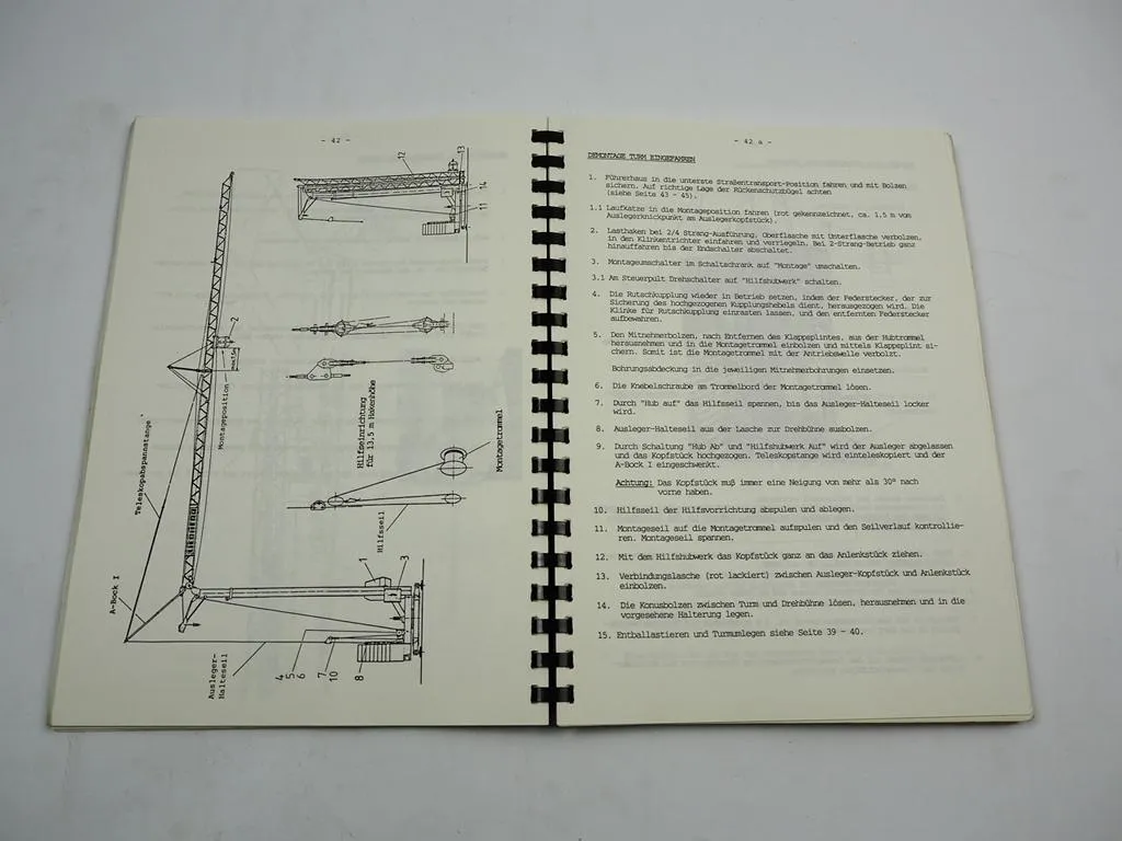 Liebherr 28K Turmdrehkran Betriebsanleitung Wartung Instandhaltung Schaltplan