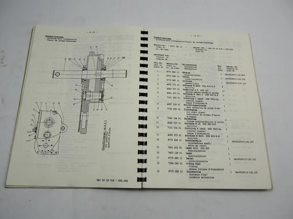 Liebherr 28K Turmdrehkran Ersatzteilkatalog Spare Parts List Pieces de rechanges