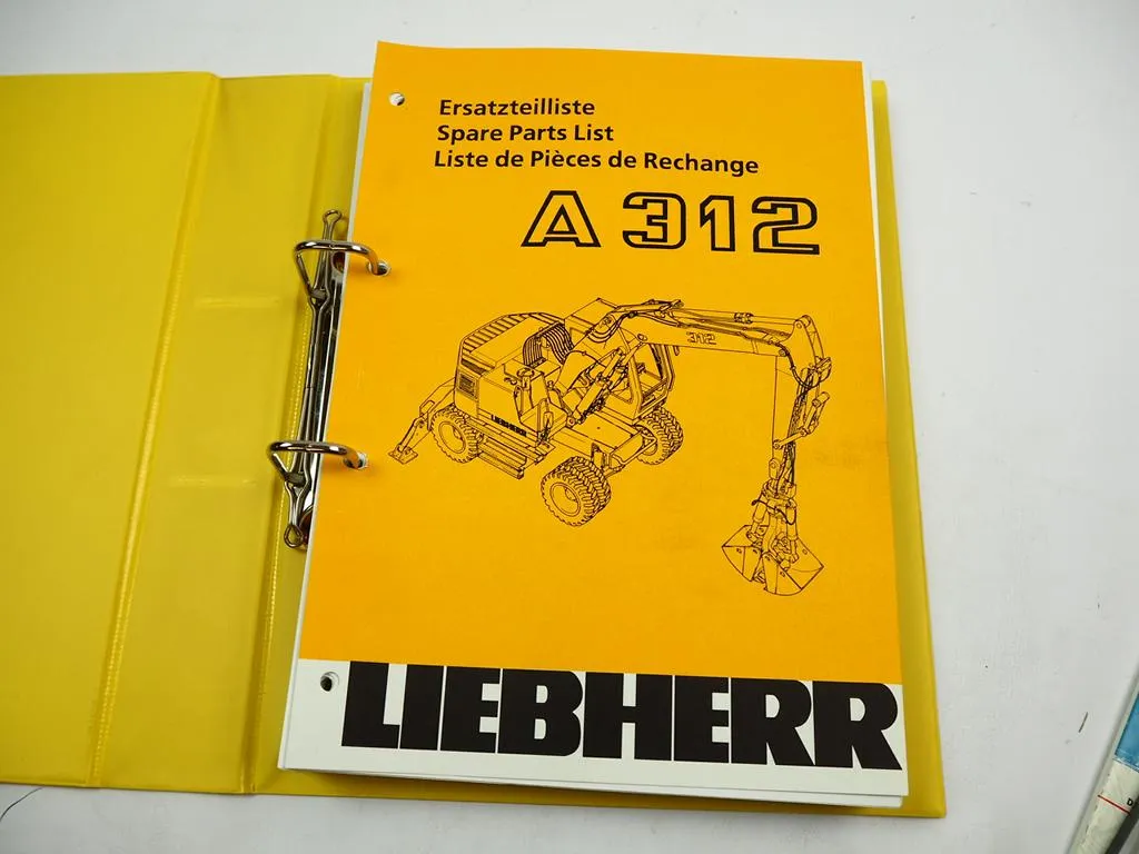 Liebherr A312 Hydraulikbagger & Motor 551 Ersatzteilliste Spare Parts List 1998