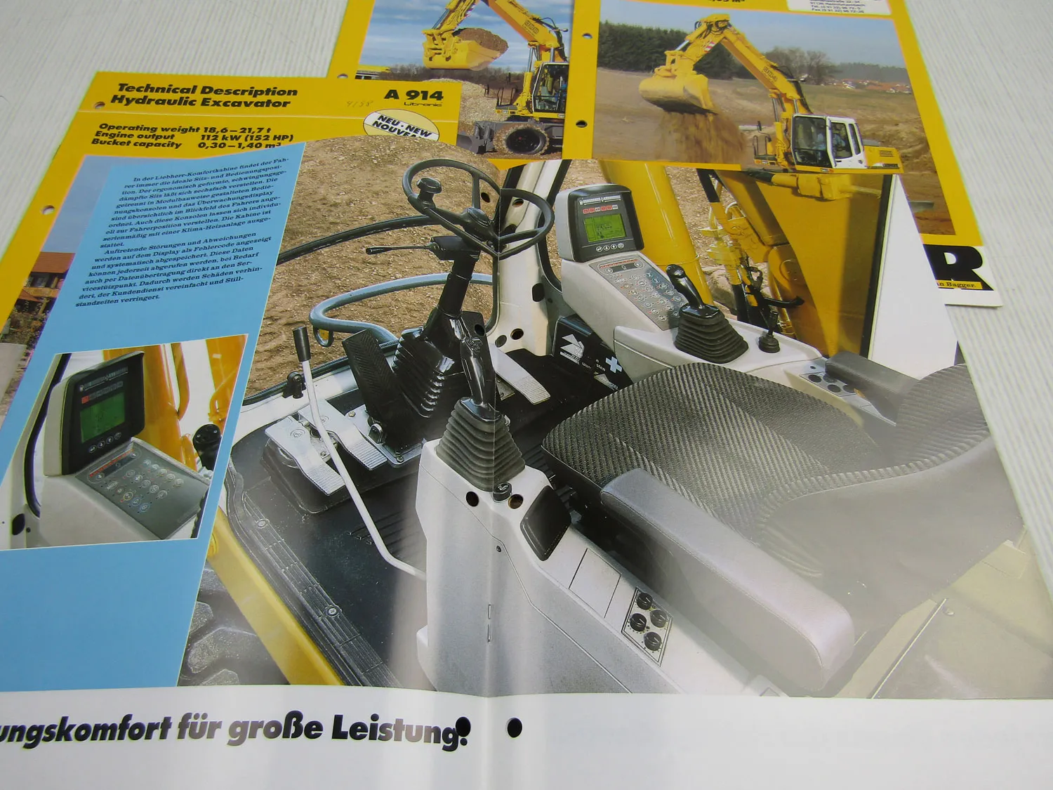 Liebherr A900B 904 914 924 Litronic Hydraulikbagger 5 x Technische Daten 1998