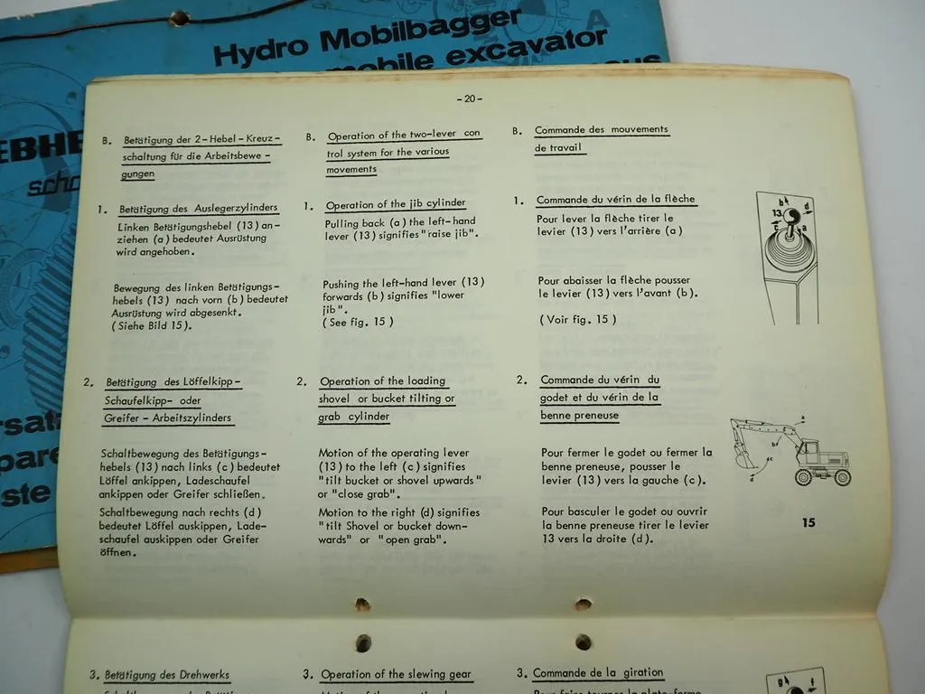 Liebherr A901 Hydro Mobilbagger Betriebsanleitung Ersatzteilliste ca. 1965/70