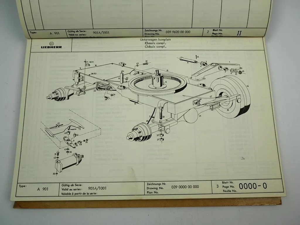 Liebherr A901 Hydro Mobilbagger Betriebsanleitung Ersatzteilliste ca. 1965/70