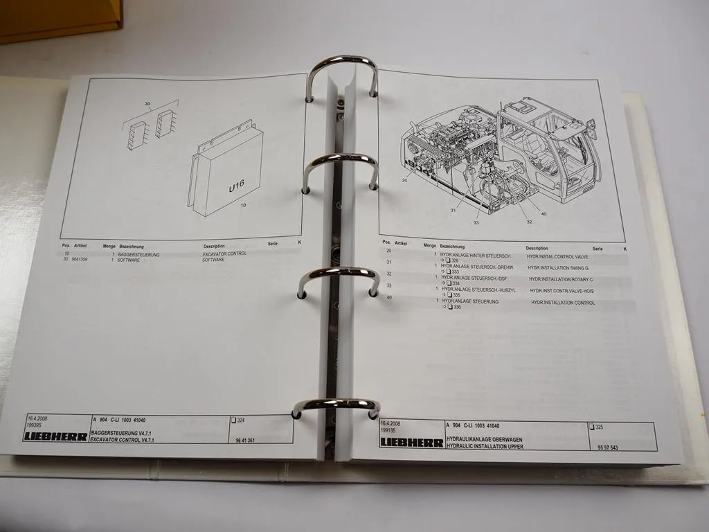 Liebherr A904 C Litronic 1003 Betriebsanleitung Ersatzteilliste Ersatzteilkatalog 2007