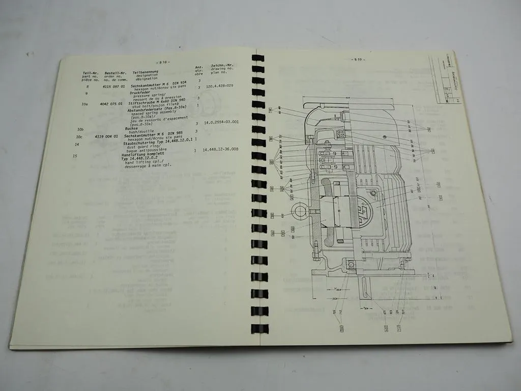 Liebherr Form 63K Turmdrehkran Ersatzteilkatalog Spare Parts List Pieces de rechange